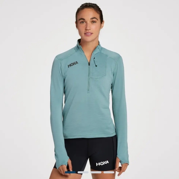 Hoka Tops - Hoka Women's Blue Long Sleeve Half Zip With Thumbholes. Size L